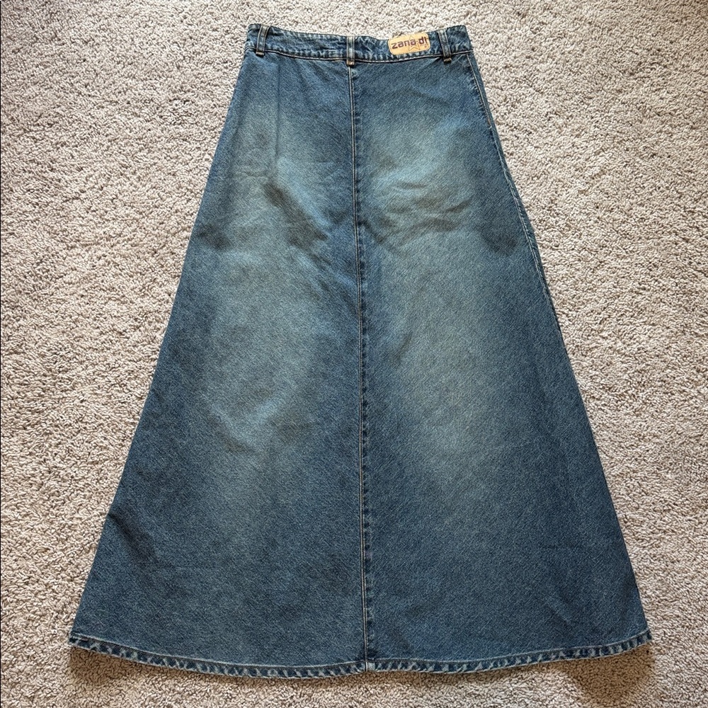 Zana Di Vintage Y2k Denim Jean Maxi Skirt - Picture 5 of 5